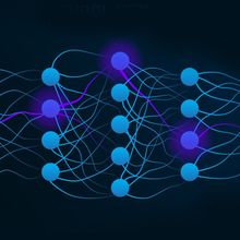 Blue circles arranged in five rows connected by wavy blue lines.
