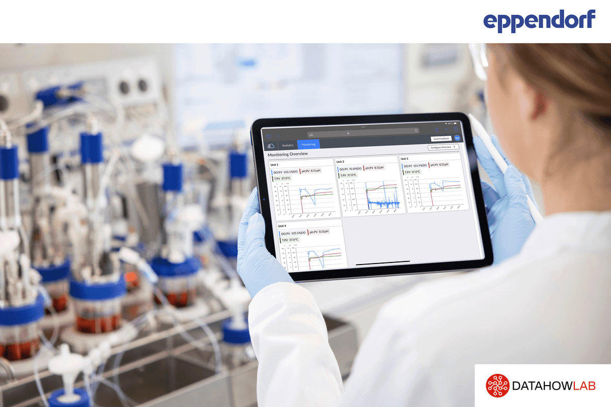 Scientist holding electronic tablet up in a lab. Scientist holding electronic tablet up in a lab.